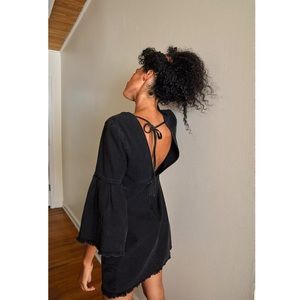 NWT FREE PEOPLE reckless life denim raw hem dress
